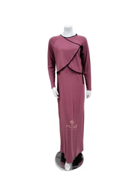 AC-079 Crushed Berry Wrap Modal Nursing Nightgown