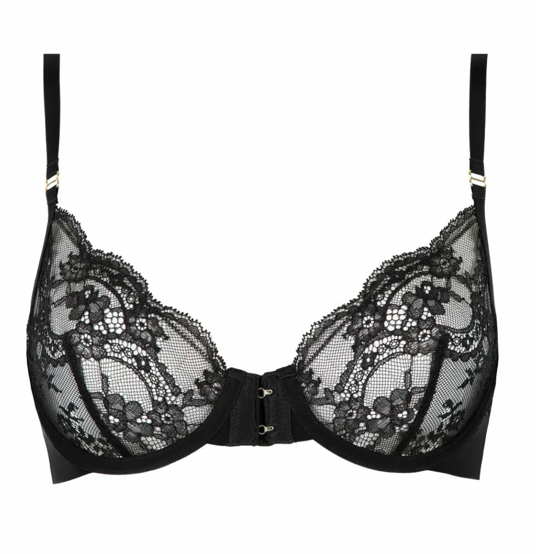 Atelier Amour Evasion Sensuelle Half Cup Bra in Black ES13