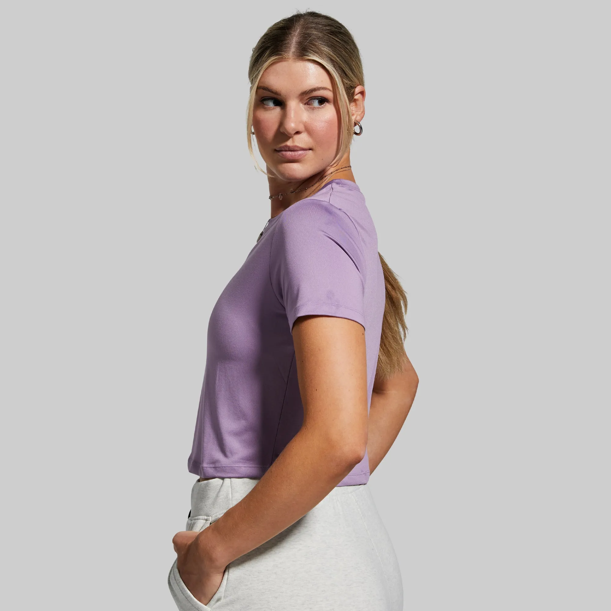 Athleisure Crop Tee (Wild Orchid)