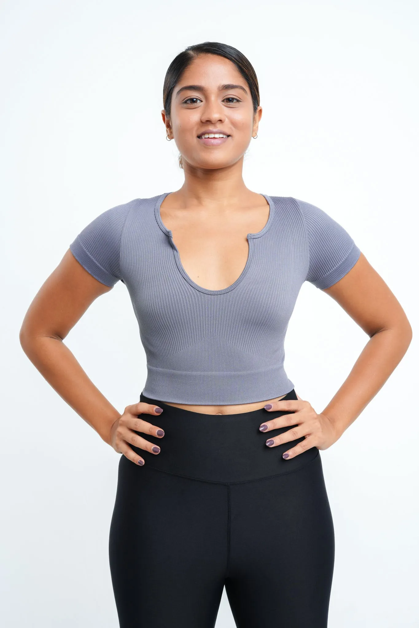 Athleisure V Neck Crop