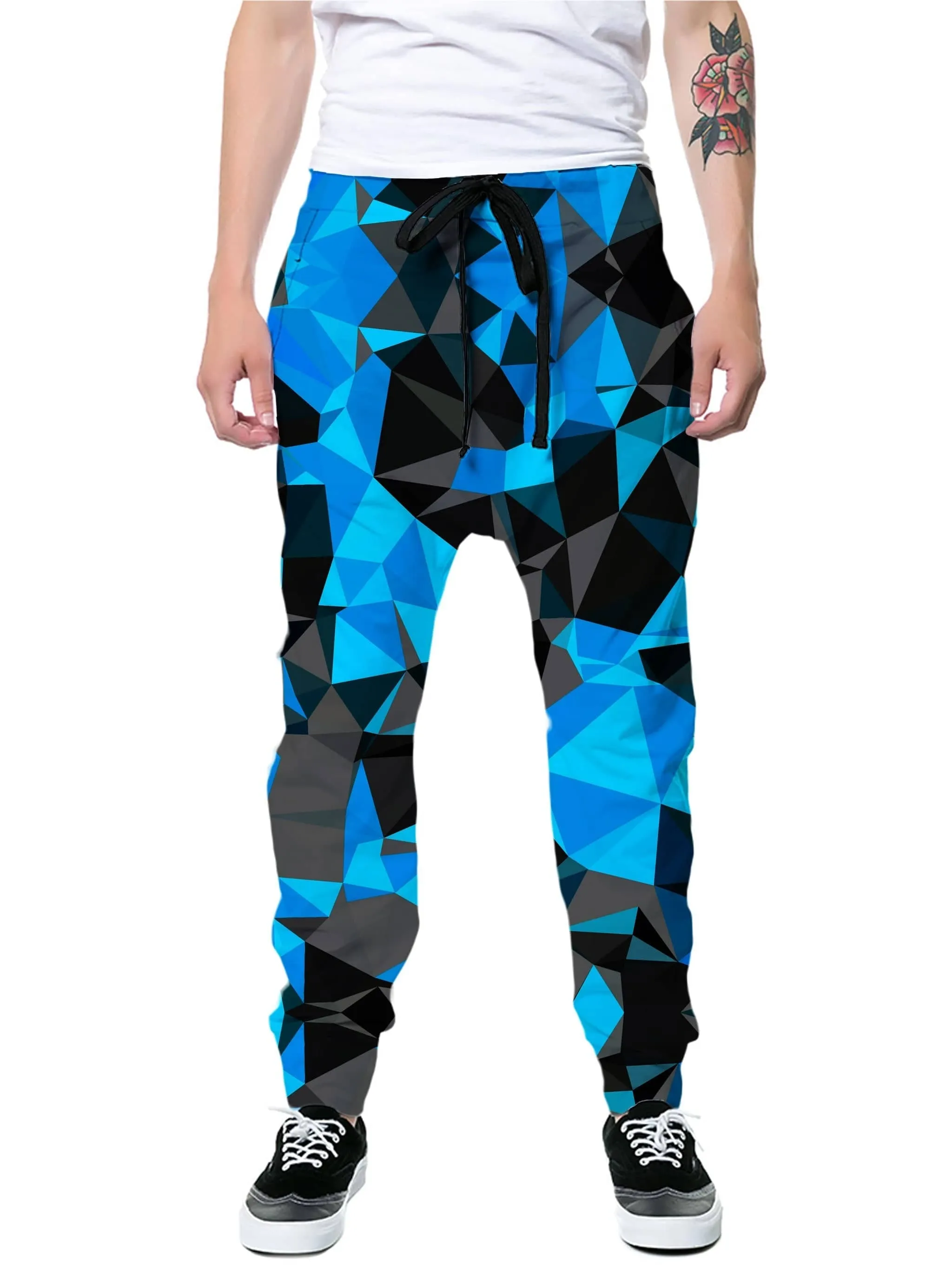 Blue and Black Geo Joggers