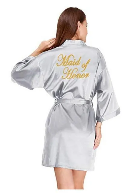 Bridesmaid Robes Sleepwear Robe Wedding Bride Pyjama Female Nightwear Bathrobe Nightdress Nightgown