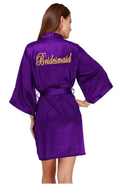 Bridesmaid Robes Sleepwear Robe Wedding Bride Pyjama Female Nightwear Bathrobe Nightdress Nightgown