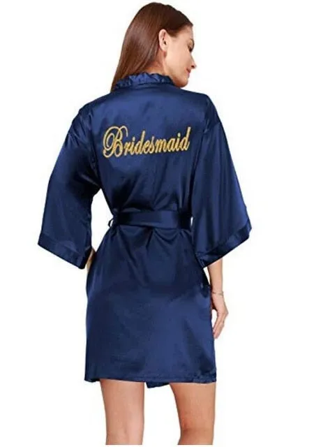 Bridesmaid Robes Sleepwear Robe Wedding Bride Pyjama Female Nightwear Bathrobe Nightdress Nightgown