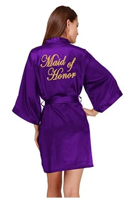 Bridesmaid Robes Sleepwear Robe Wedding Bride Pyjama Female Nightwear Bathrobe Nightdress Nightgown