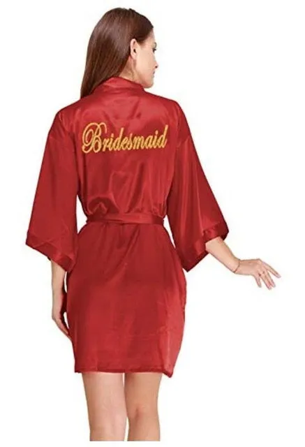 Bridesmaid Robes Sleepwear Robe Wedding Bride Pyjama Female Nightwear Bathrobe Nightdress Nightgown