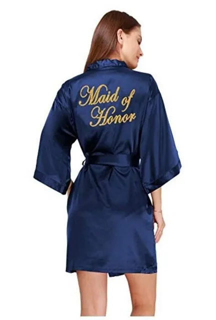 Bridesmaid Robes Sleepwear Robe Wedding Bride Pyjama Female Nightwear Bathrobe Nightdress Nightgown