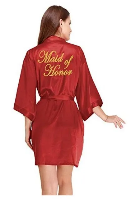 Bridesmaid Robes Sleepwear Robe Wedding Bride Pyjama Female Nightwear Bathrobe Nightdress Nightgown