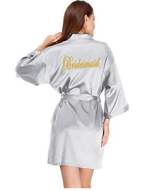 Bridesmaid Robes Sleepwear Robe Wedding Bride Pyjama Female Nightwear Bathrobe Nightdress Nightgown