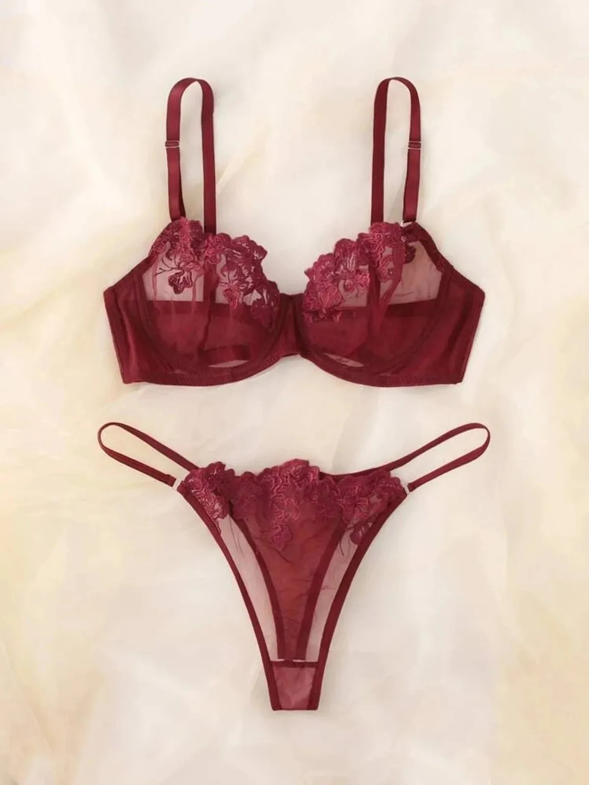 Burgundy Lingerie Set