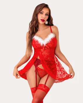 Christmas Santa Lace  Babydolls