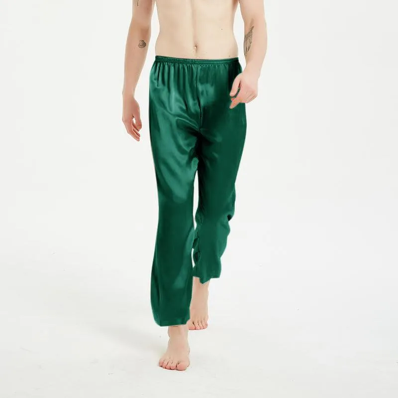 Classic 22 Momme Silk Sleepwear Pants For Men 100% Pure Silk Long Pants Nightwear