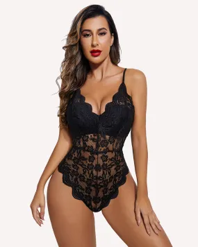 Deep V Teddy Sexy Lace Bodysuit