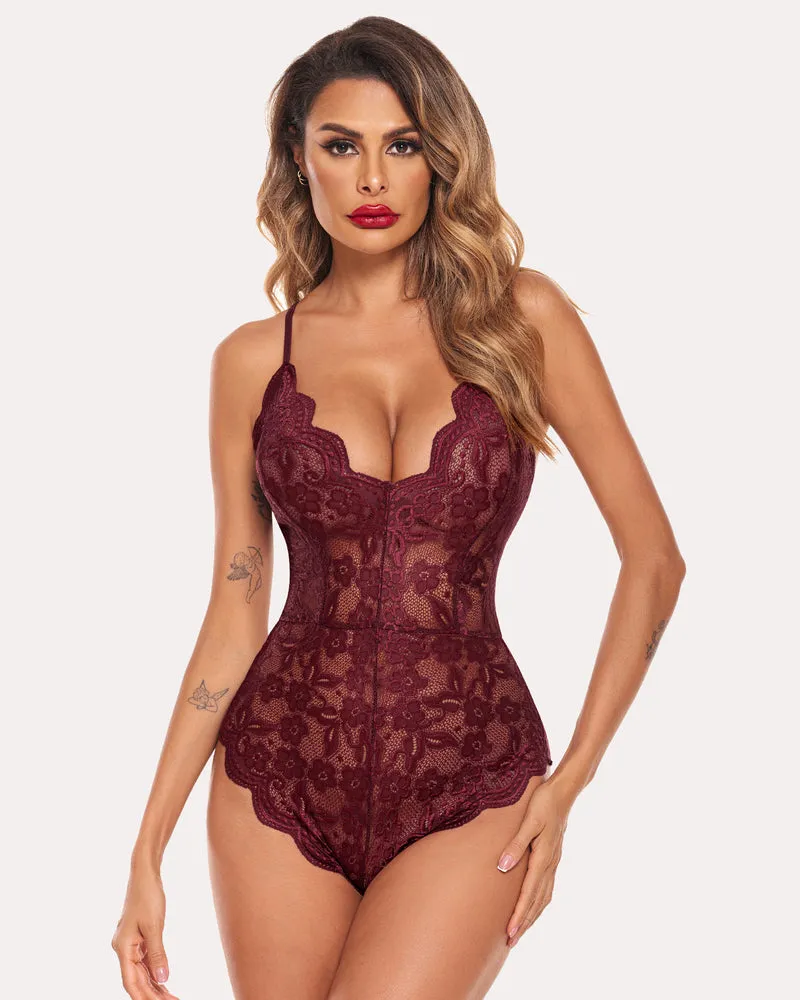 Deep V Teddy Sexy Lace Bodysuit