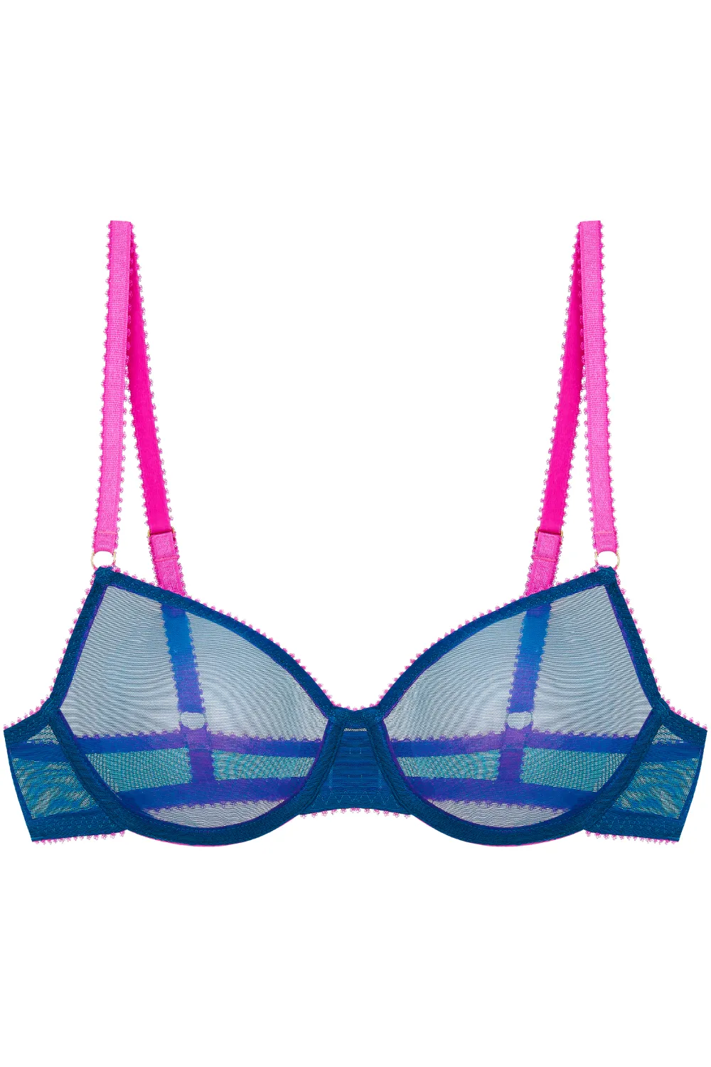 Delilah Tulle Underwire Bra in Blue