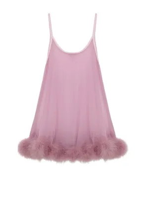 Diana Silk and Marabou Feather Babydoll