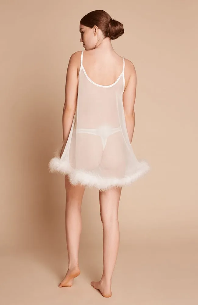 Diana Silk and Marabou Feather Babydoll