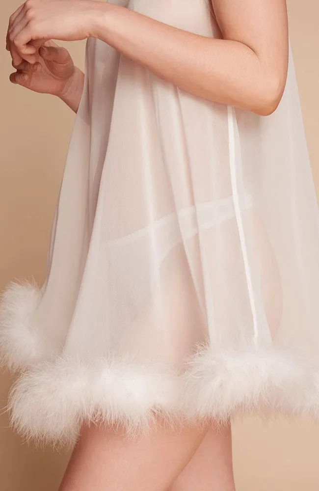 Diana Silk and Marabou Feather Babydoll