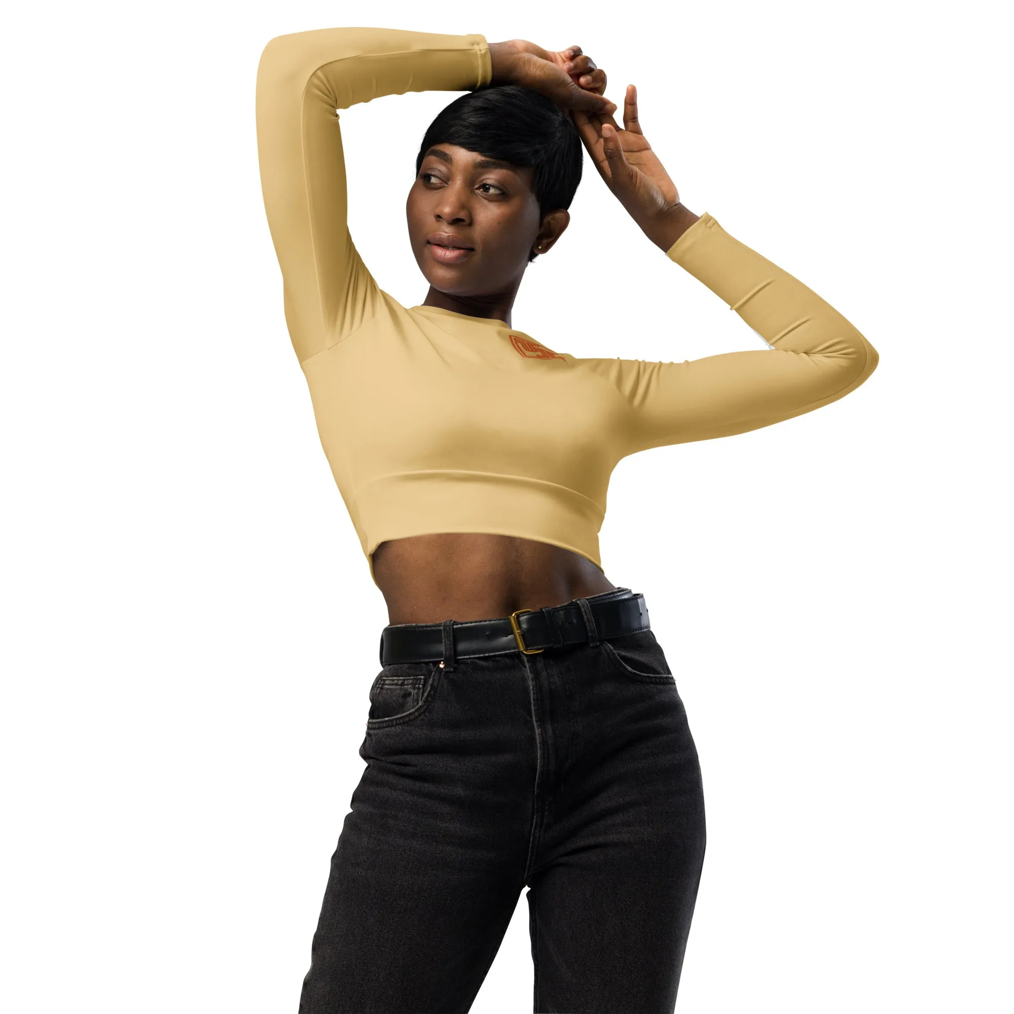 DTI Cantaloupe Recycled long-sleeve crop top