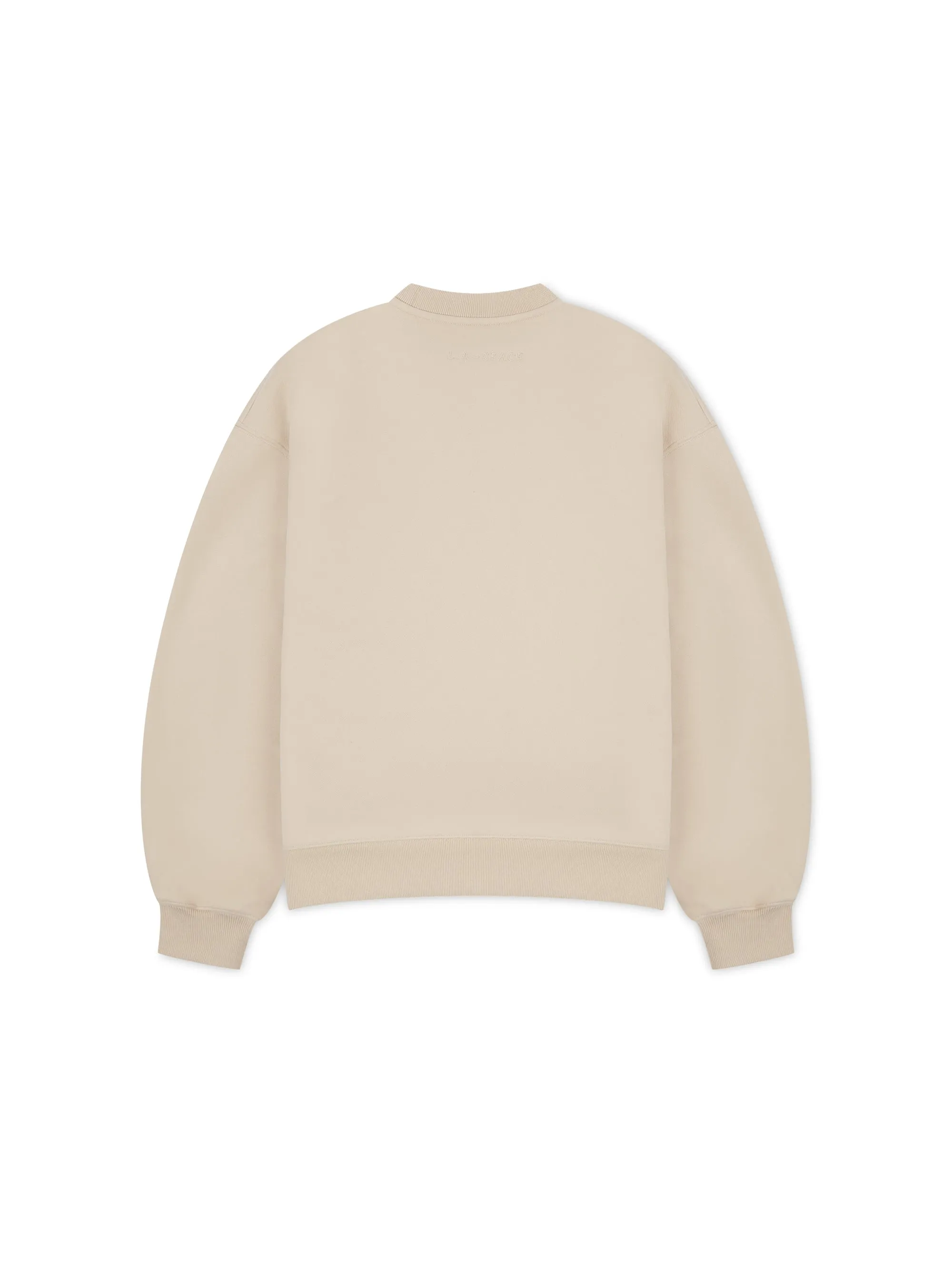 ‘DUCHESSE’ VARSITY EMBROIDERED OVERSIZED SWEATSHIRT BEIGE