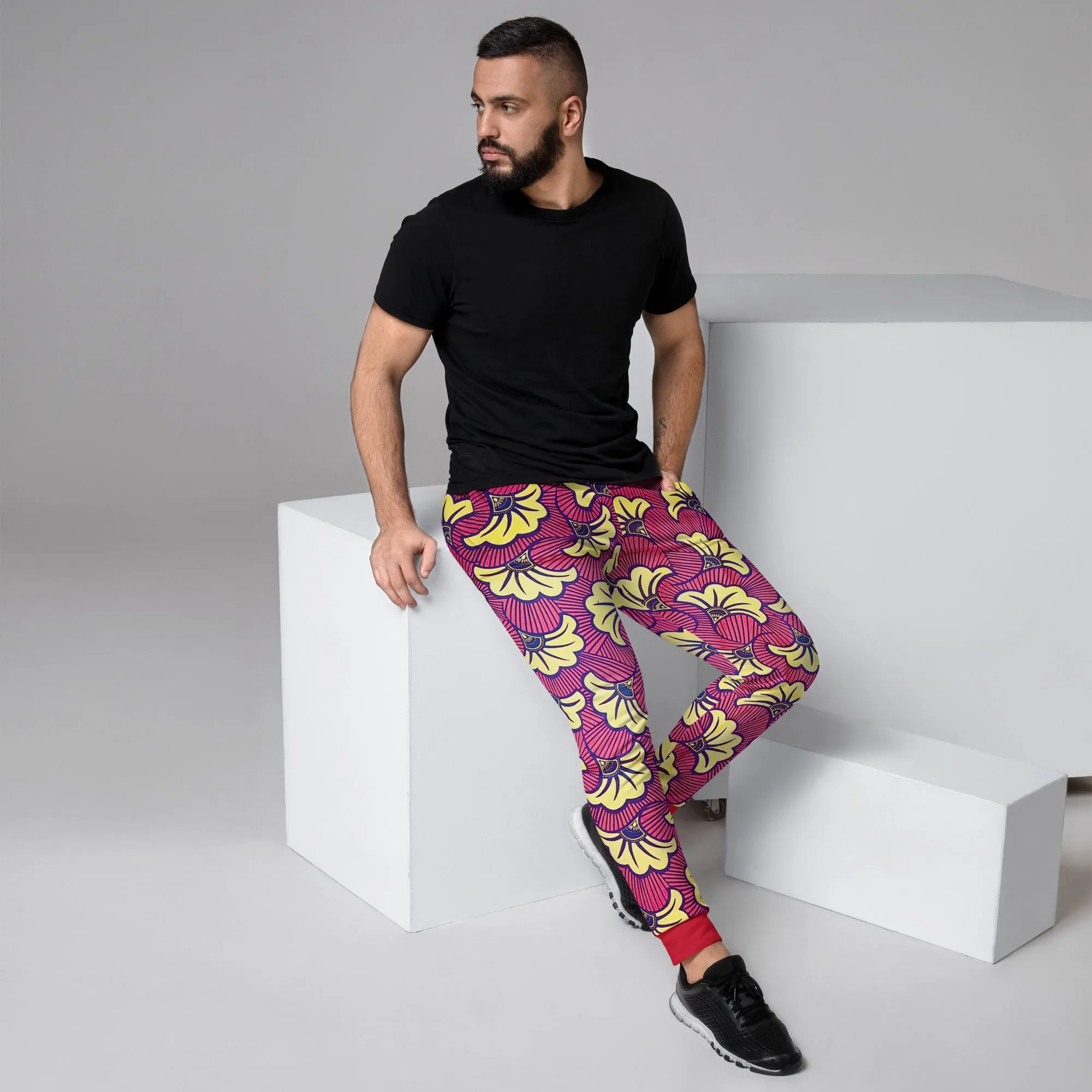 Fleur Cotton Mix Stretch Print Men's Joggers