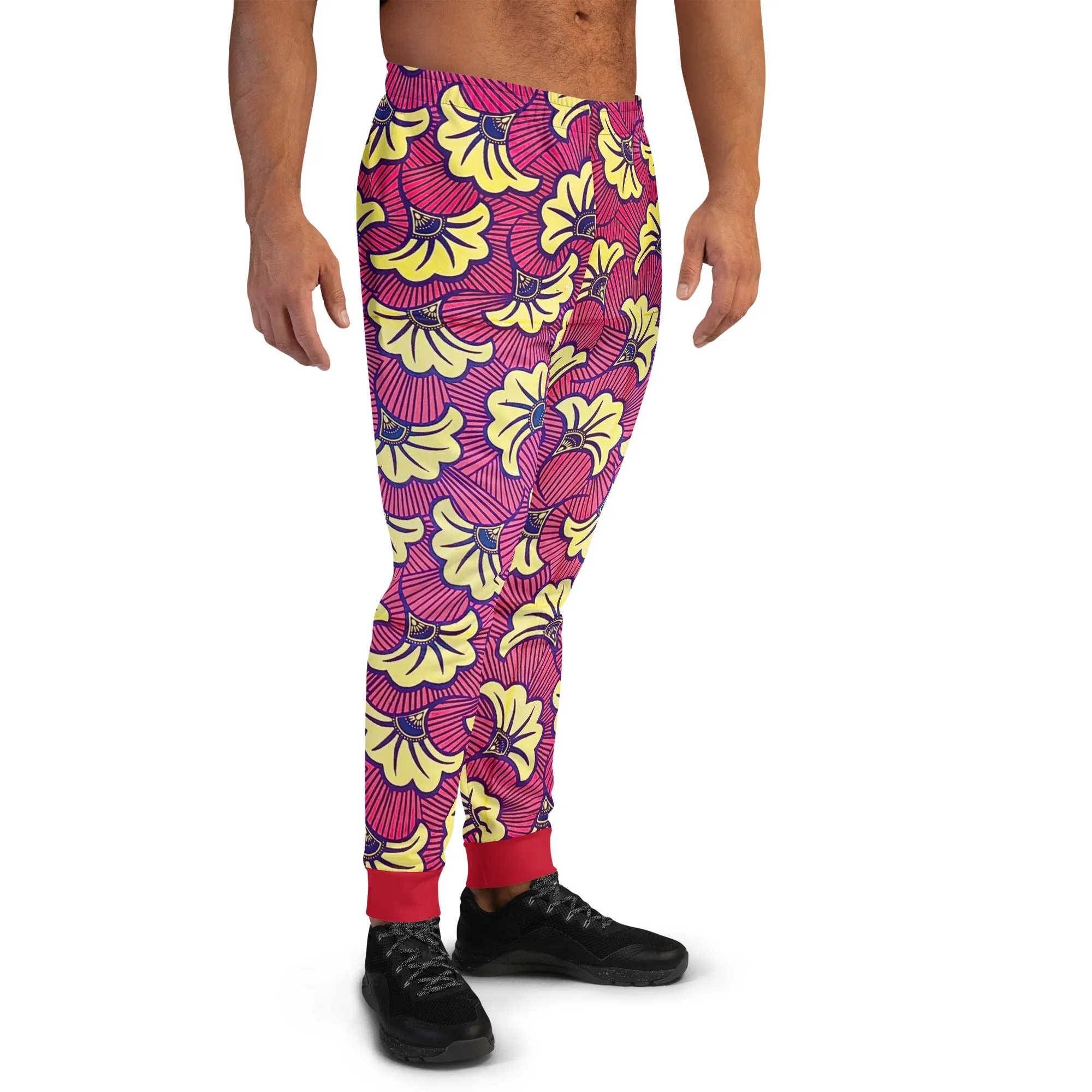 Fleur Cotton Mix Stretch Print Men's Joggers