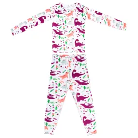 Girl Dino Two-Piece Pajama Set