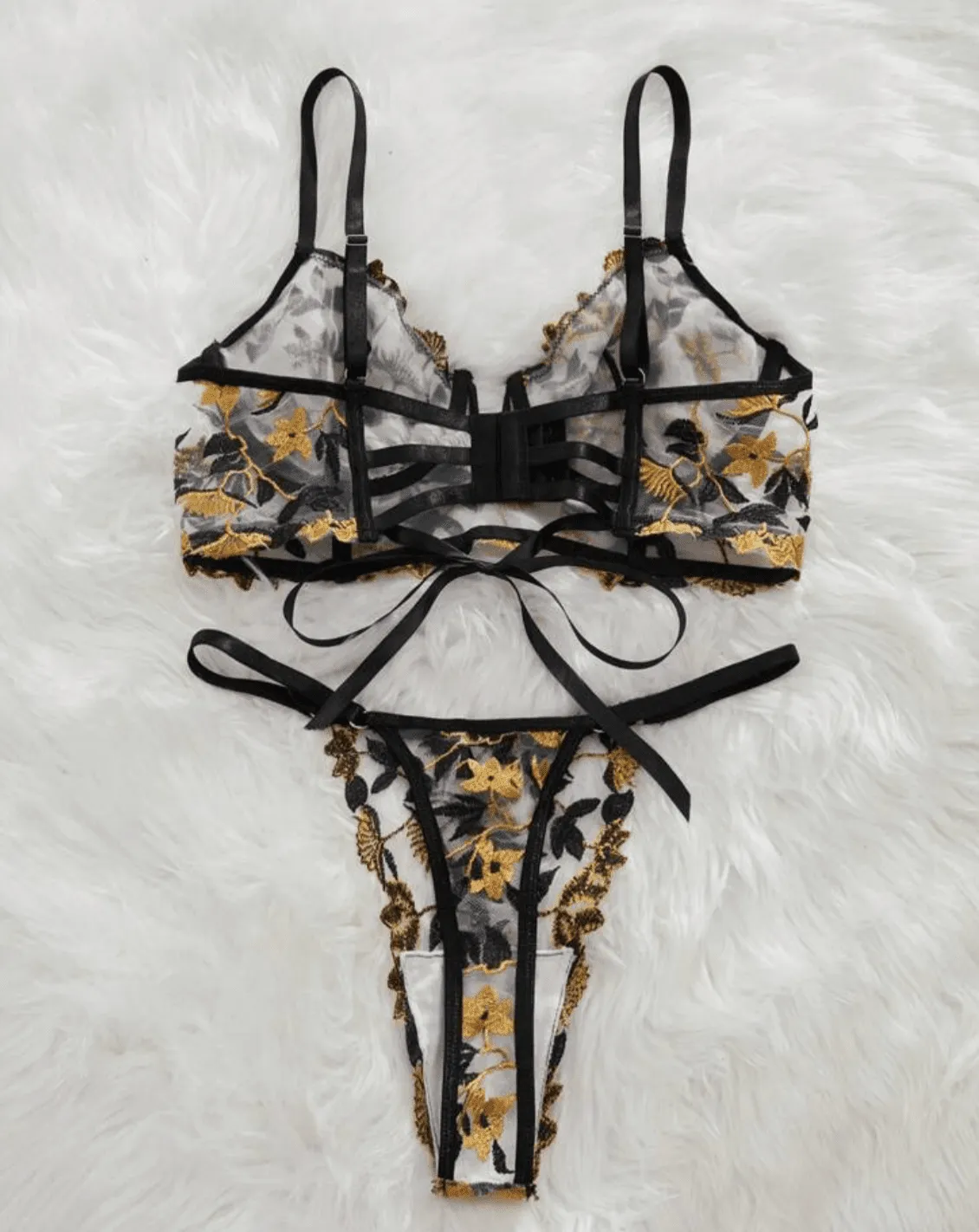 Gold Floral Lingerie Corset