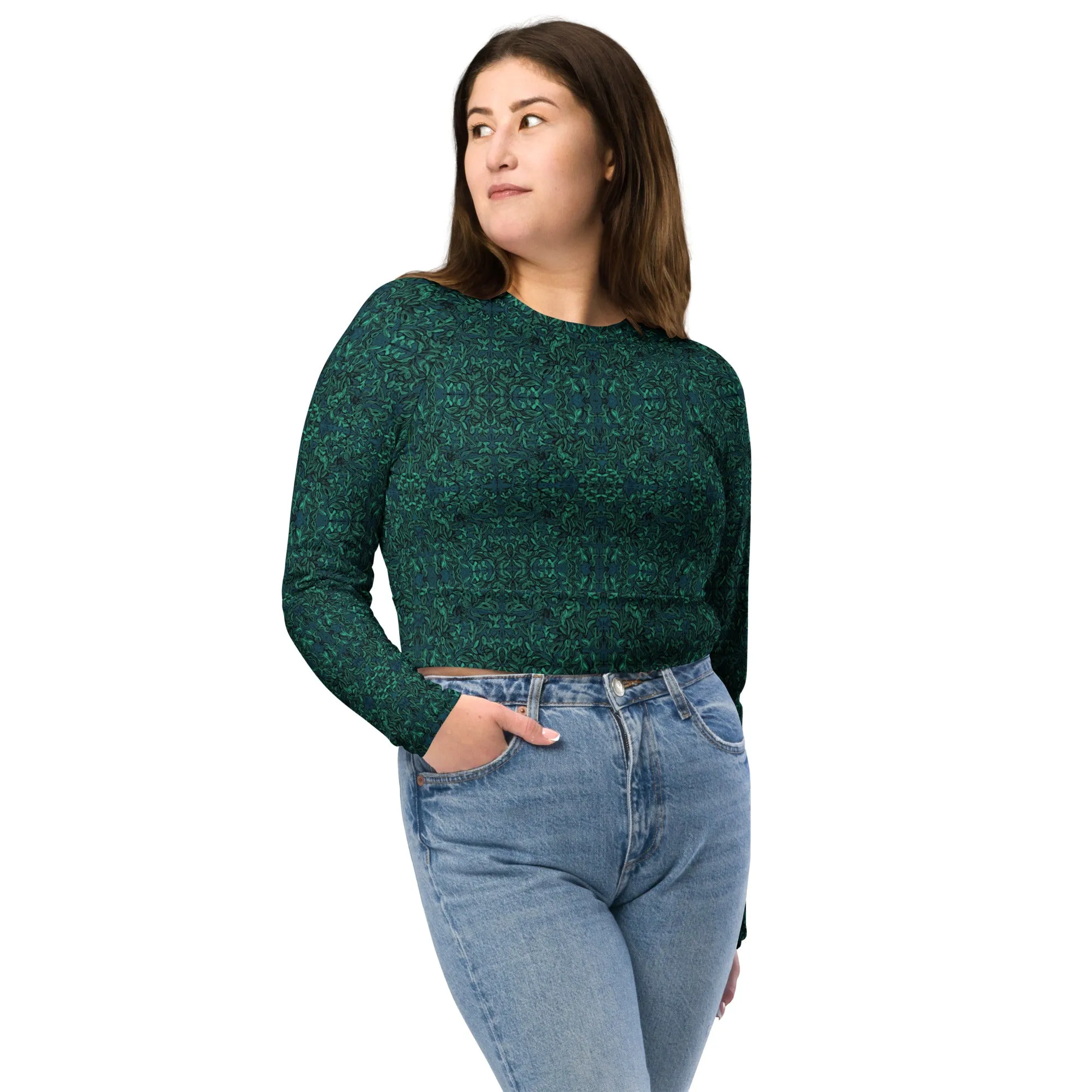 Green garden Recycled long-sleeve crop top