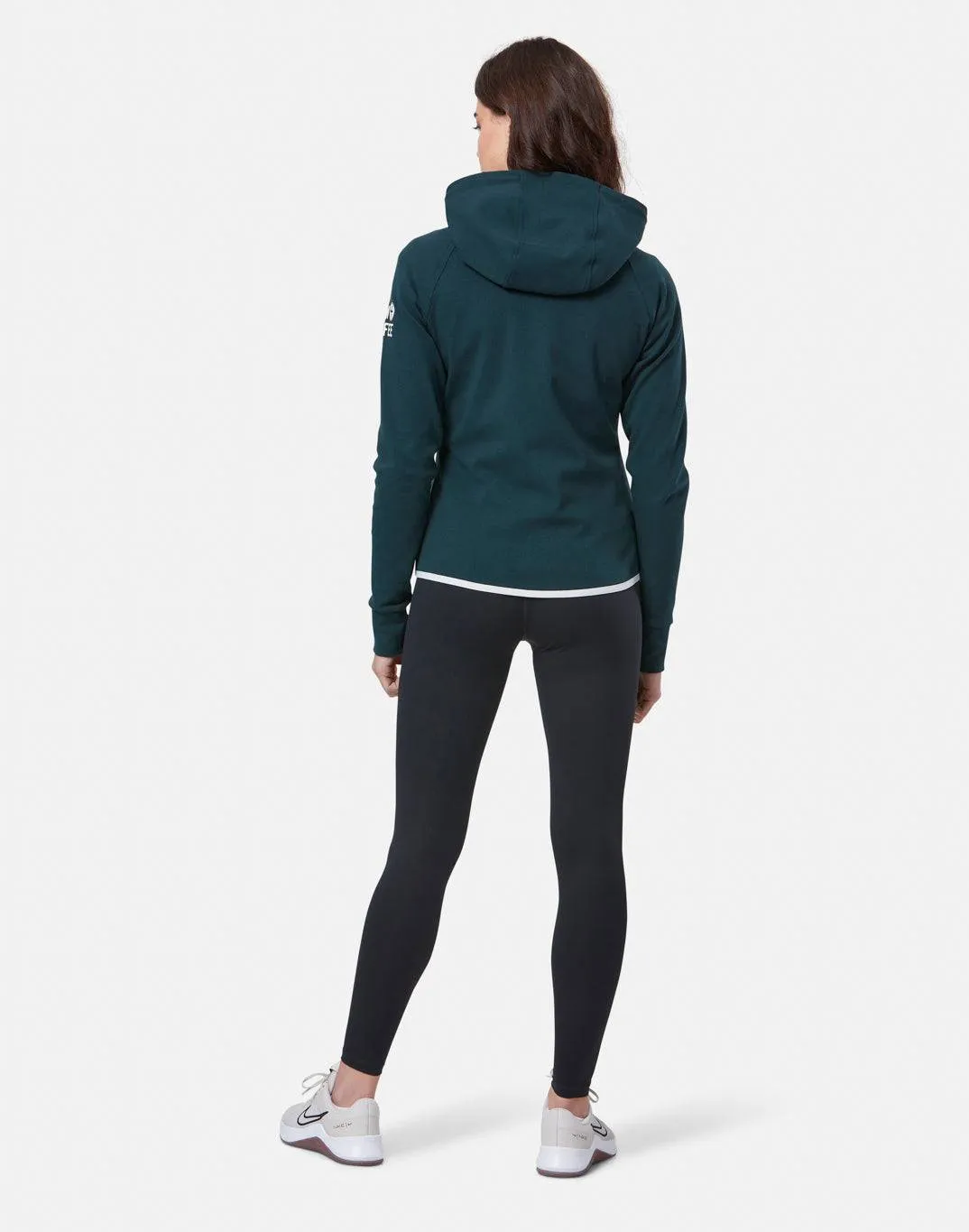 Gym Coffee Chill Zip Hoodie (Womens) - Moss Green