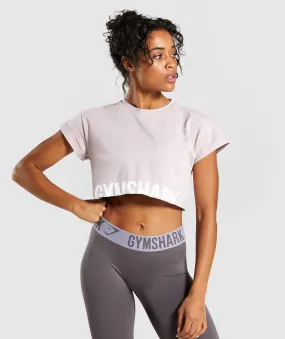 Gymshark Fraction Crop Top - Pebble Pink