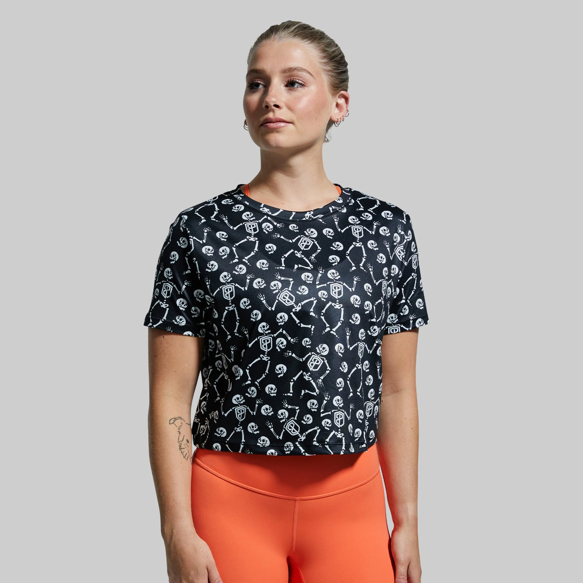 Halloween Athleisure Crop Tee (Bad To The Bone)