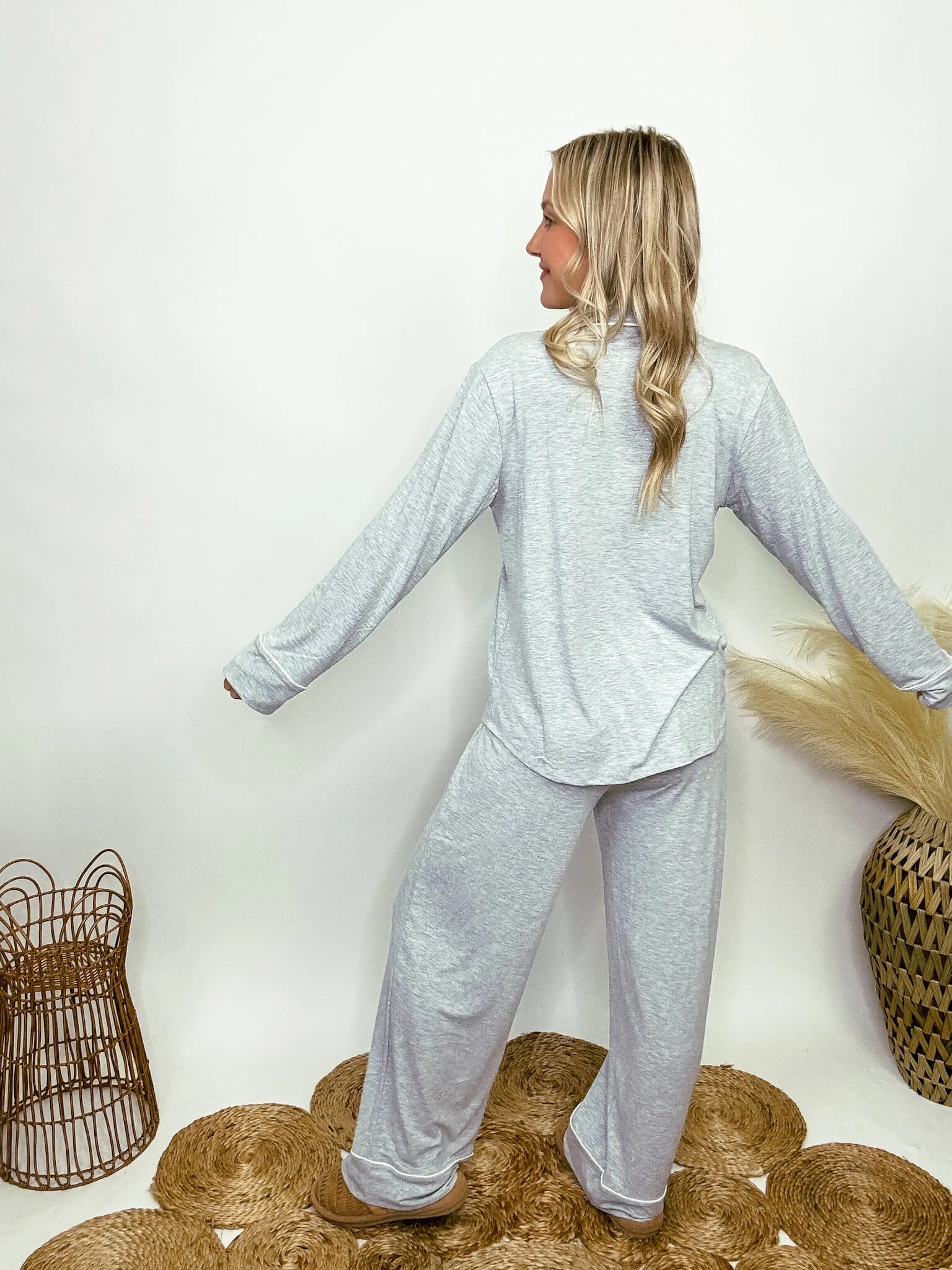 Heather Grey Two Piece Pajama Set