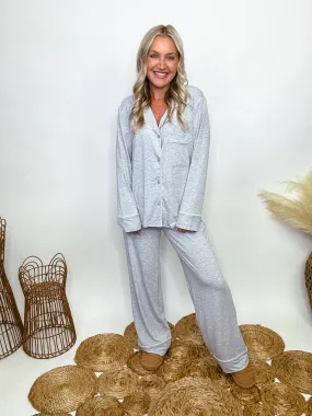 Heather Grey Two Piece Pajama Set