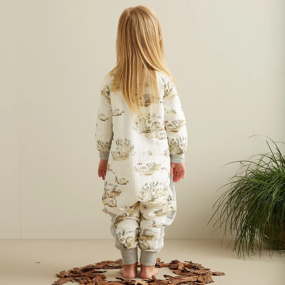 Hello Wild Long Sleeve Luxury Alpaca Kids White One Piece Pyjama