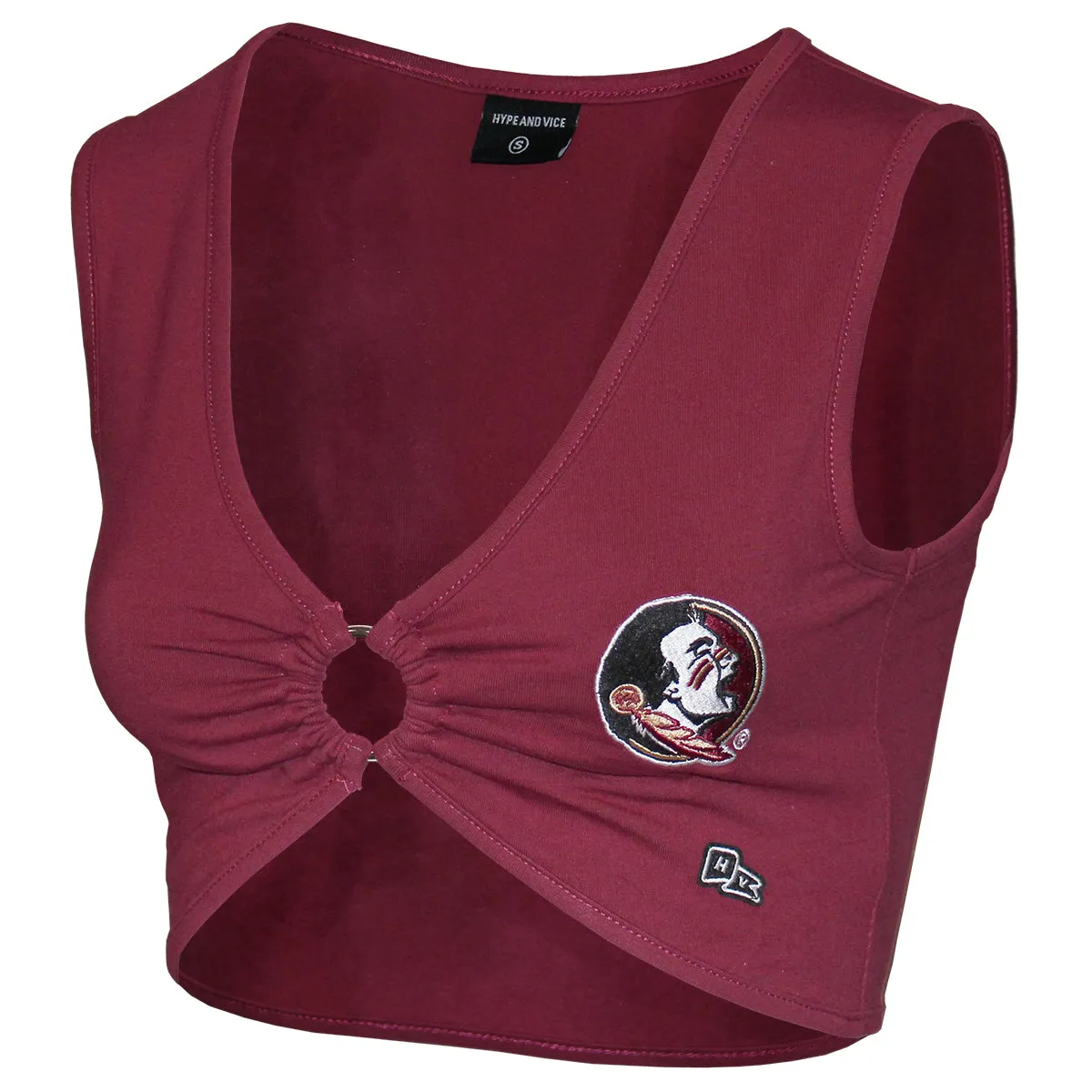 Hype & Vice Women's Seminole Logo Ring Crop Tank - Garnet