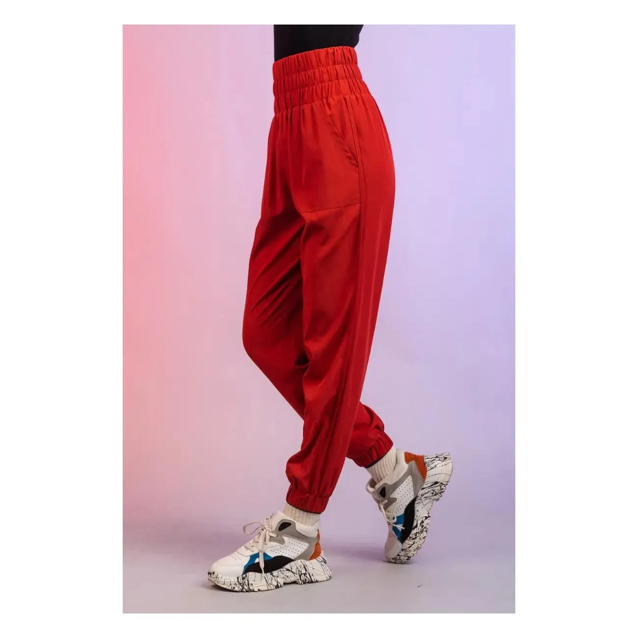 Joggers High Waisted Burnt Orange