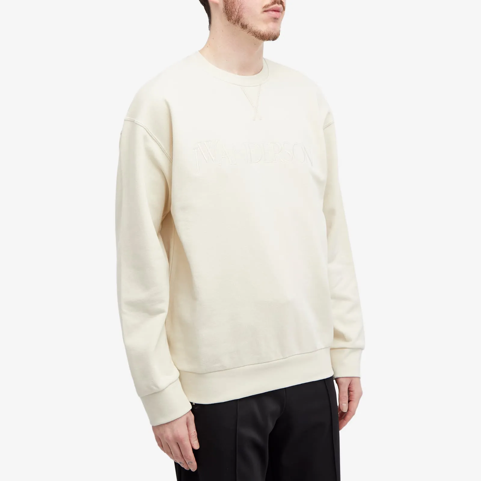 Jw Anderson Logo Embroidery Sweatshirt, beige