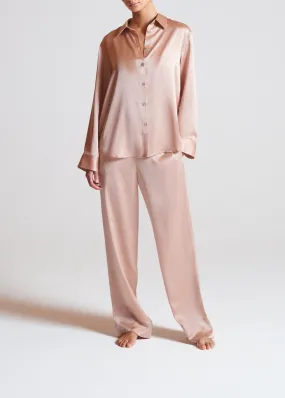 London Pyjama Bottom Pale Blush Silk