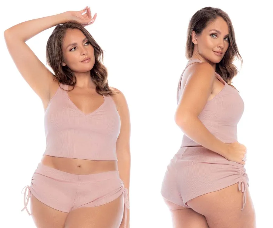 Mapale 7570X Curvy Size Two Piece Pajama Set Color Rose