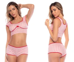 Mapale 7591 Two Piece Pajama Set Color Vichy Pink Plaid