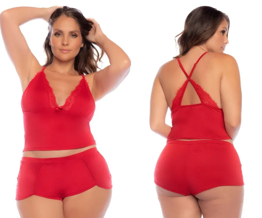 Mapale 7593X Curvy Size Two Piece Pajama Set Color Red