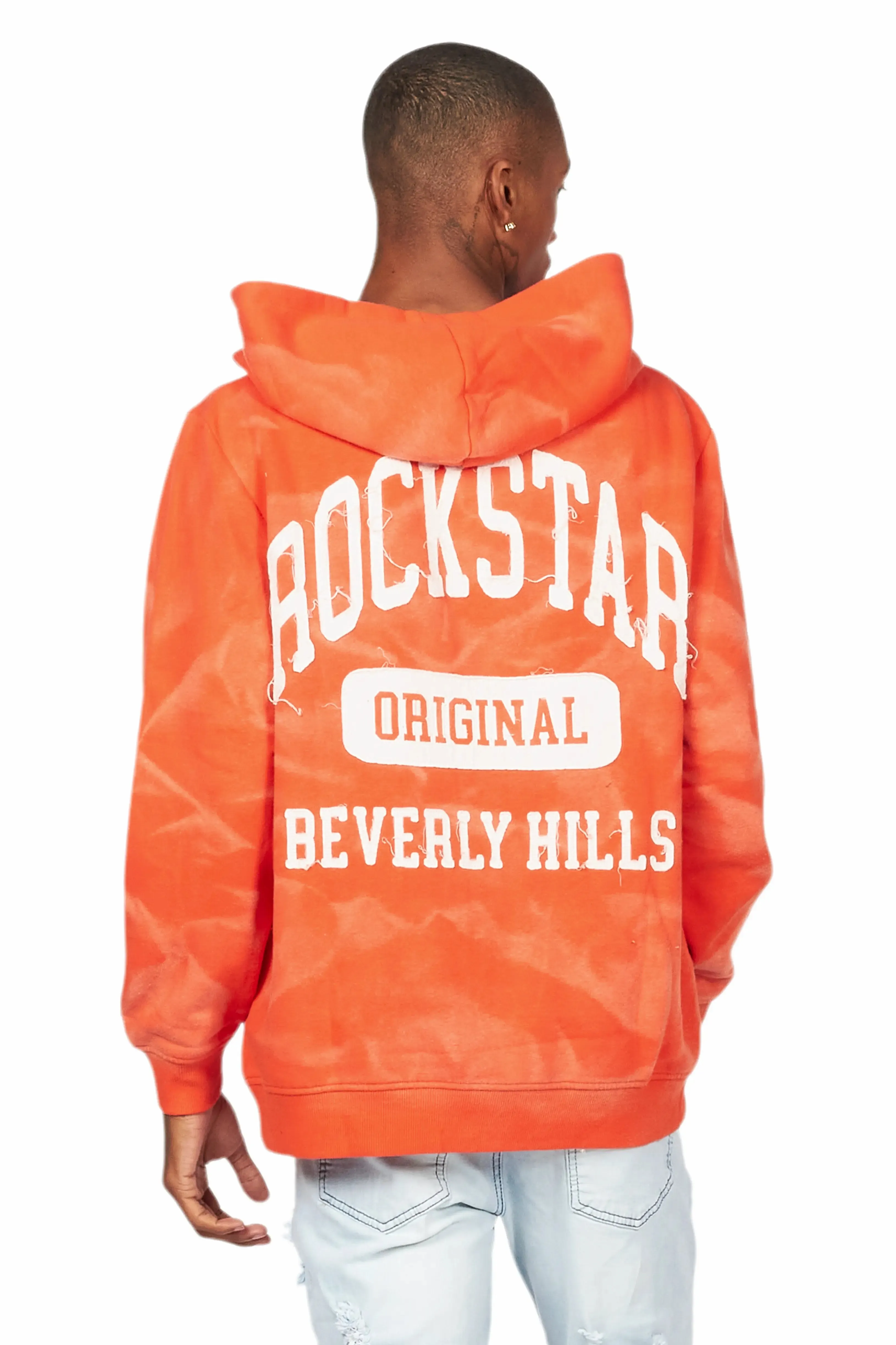 Member Orange Patchwork Graphic Hoodie