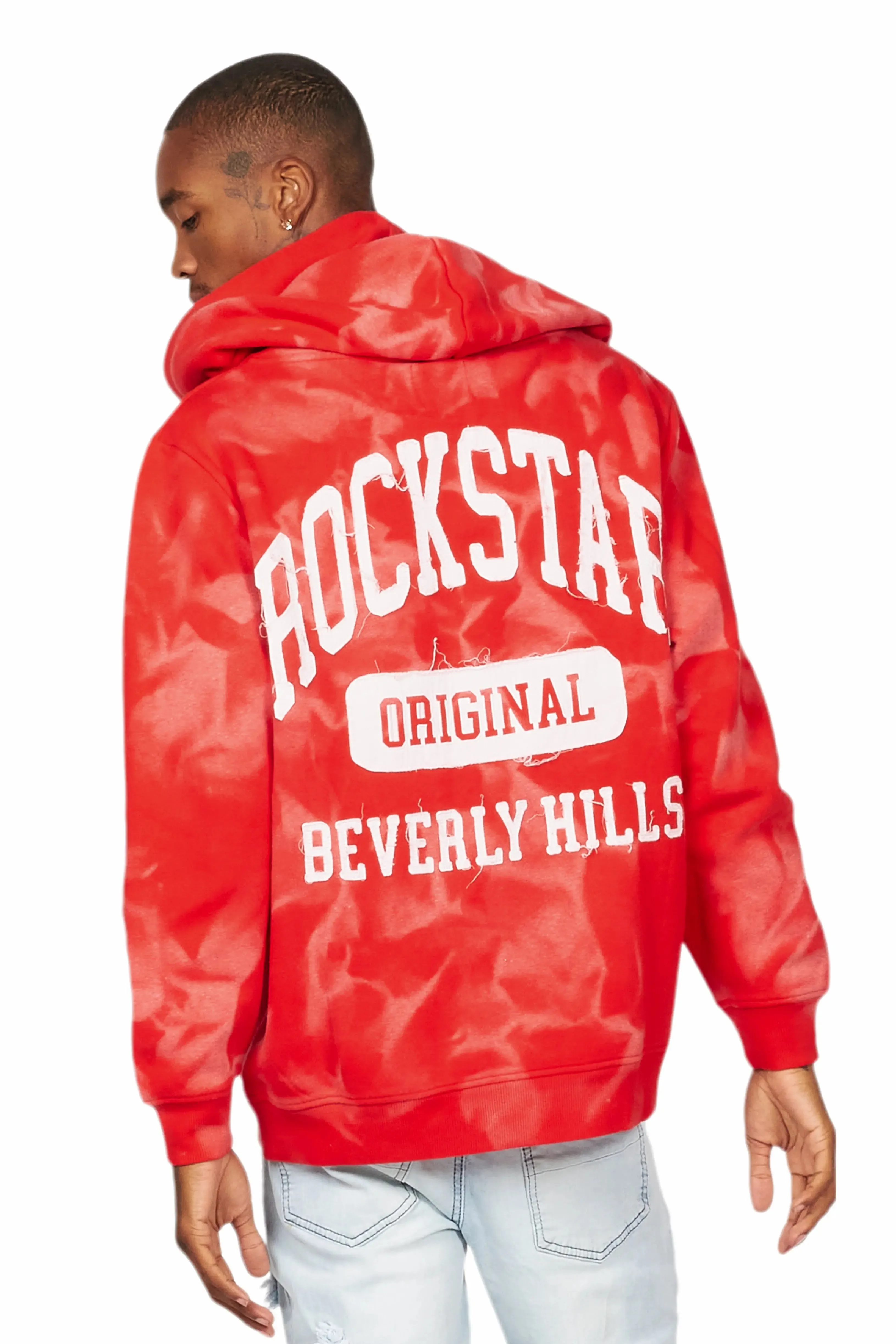 Member Red Patchwork Graphic Hoodie