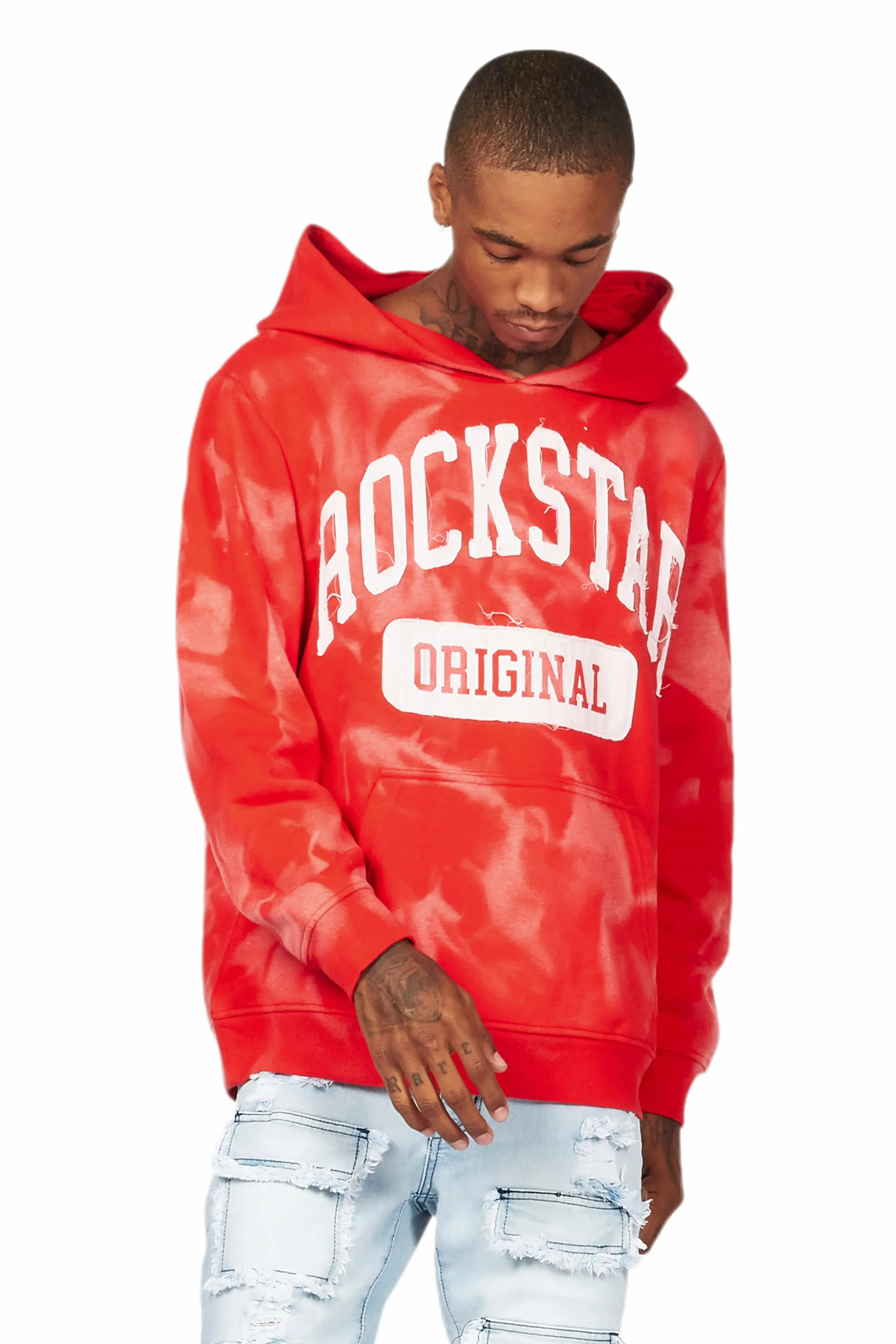 Member Red Patchwork Graphic Hoodie