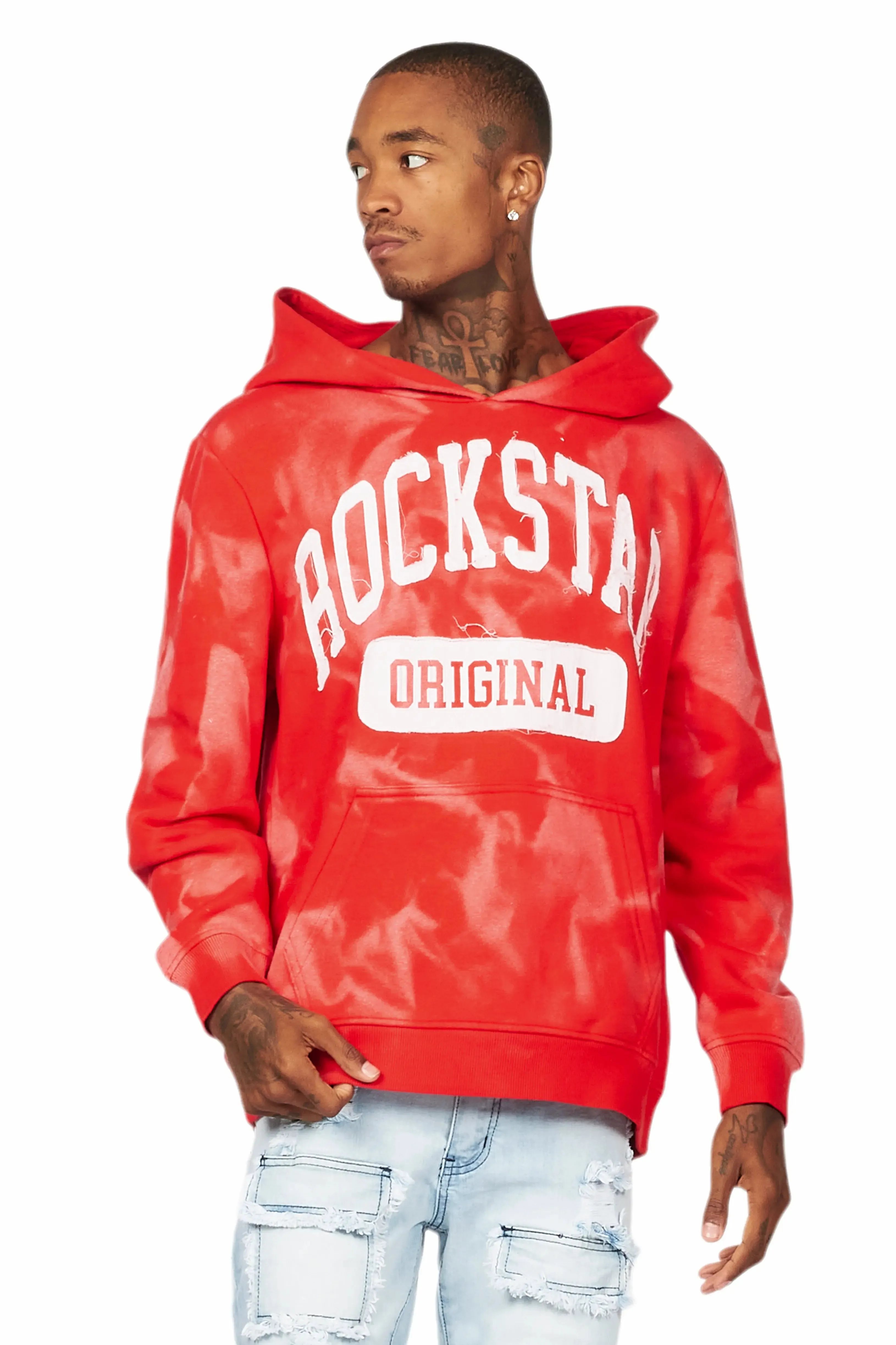 Member Red Patchwork Graphic Hoodie