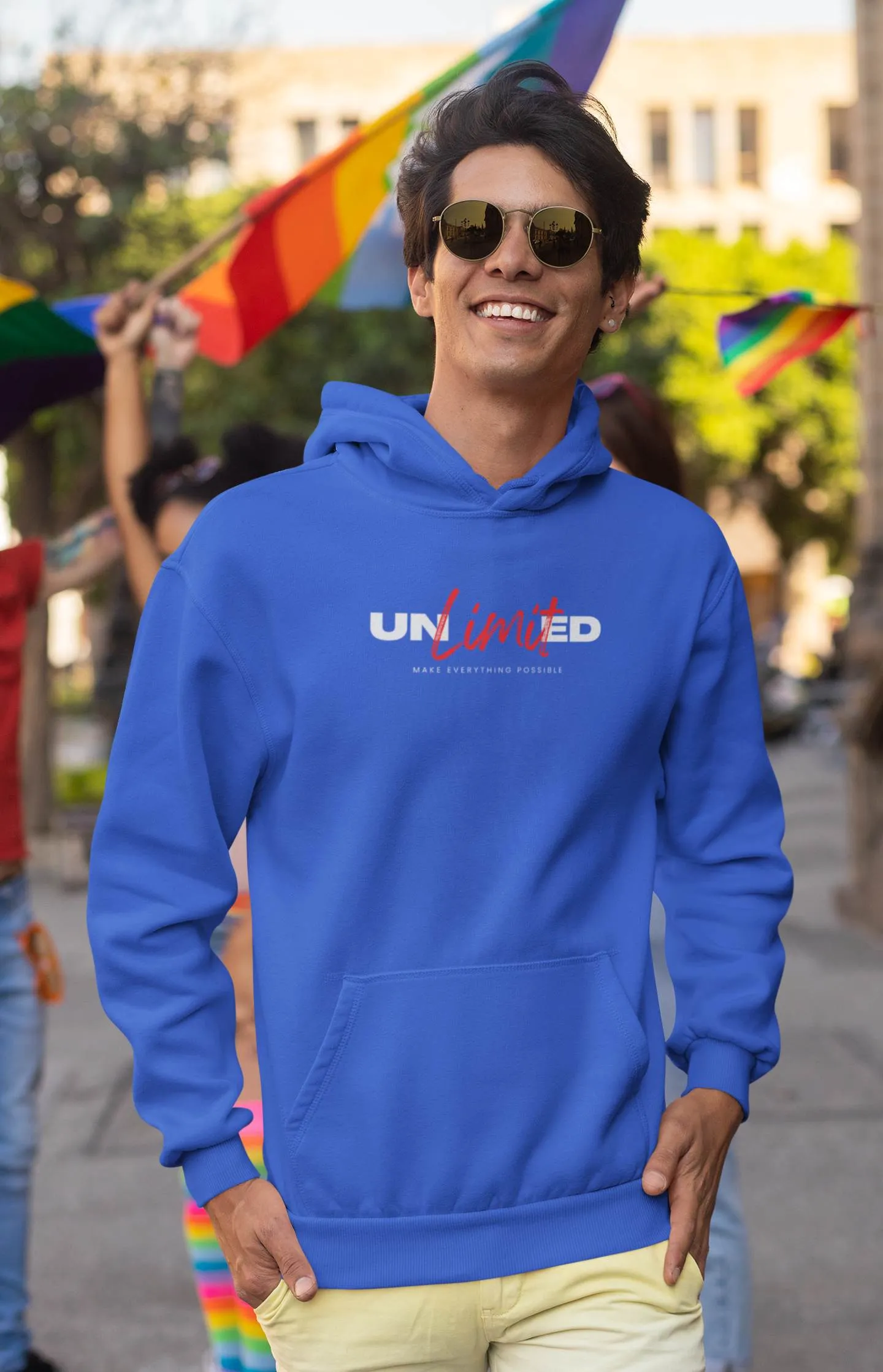 Mens Athleisure - Unlimited Design Positivity Hoodie