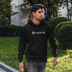 Mens Black Hoodie Designer Gymate logo [ctr/lge]