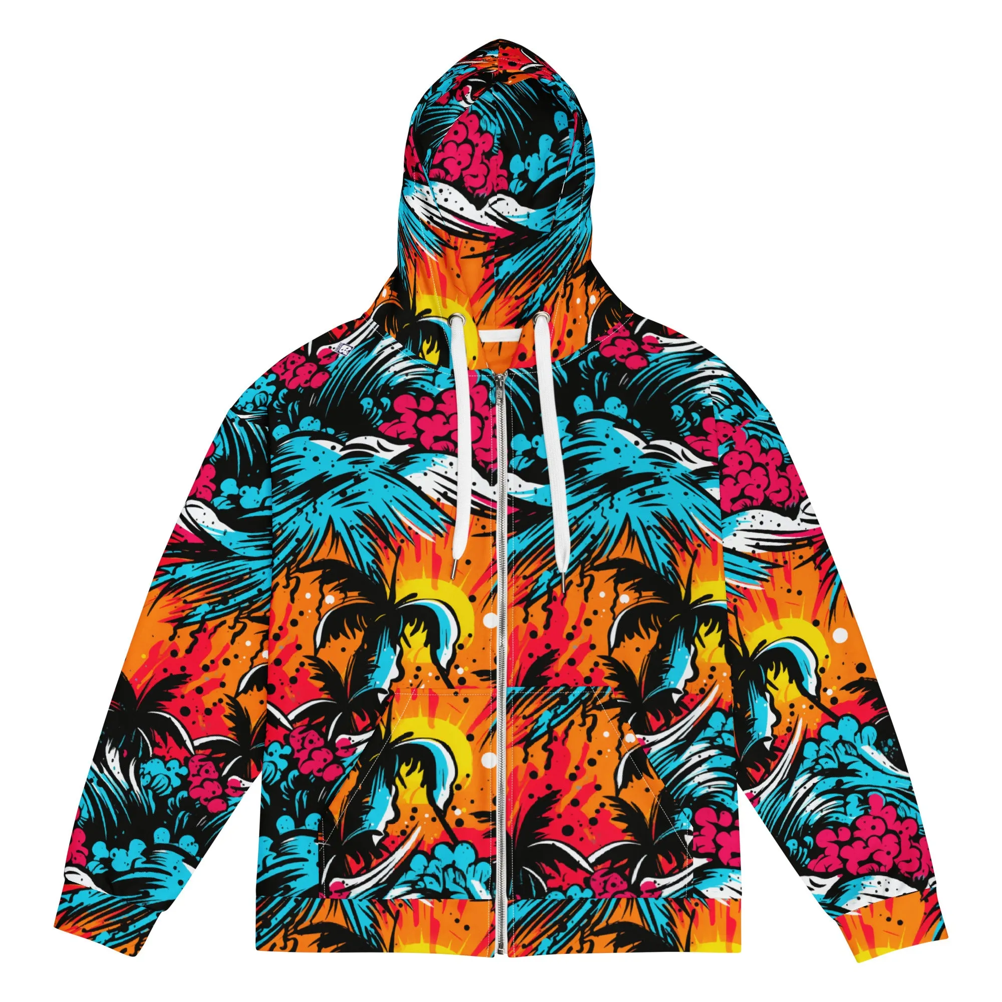 Mens Zip Hoodie - Tropical Adventure 001