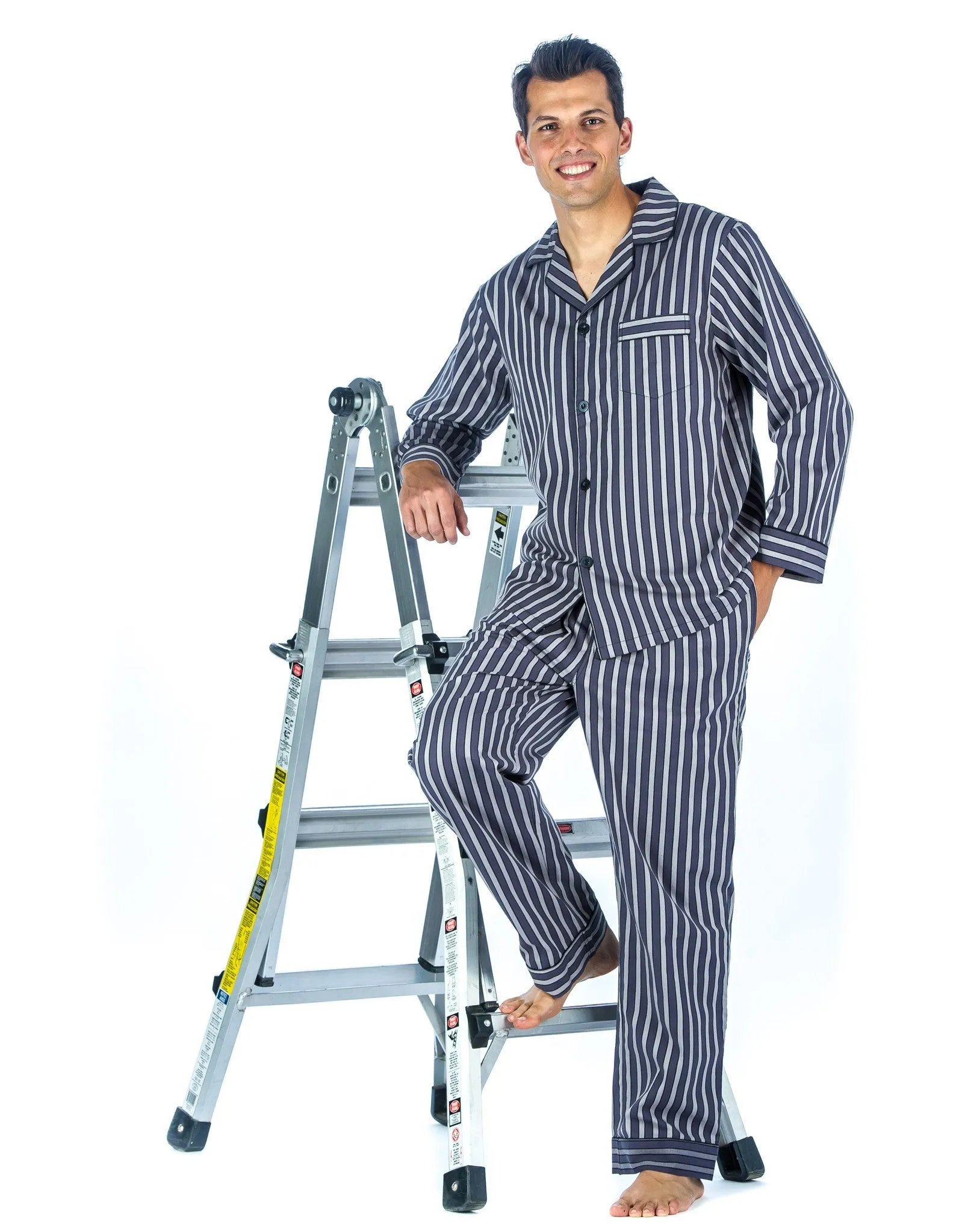 Noble Mount Mens Premium 100% Cotton Woven Pajama Sleepwear Set